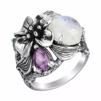 Серебряное кольцо с самоцветами