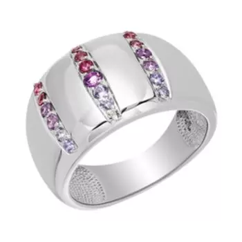 Серебряное кольцо с самоцветами