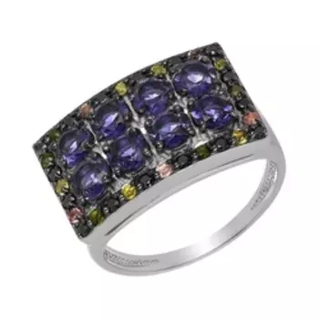 Серебряное кольцо с самоцветами