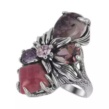 Серебряное кольцо с самоцветами