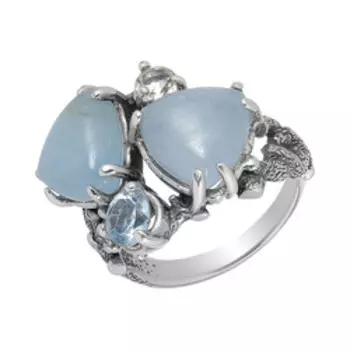 Серебряное кольцо с самоцветами