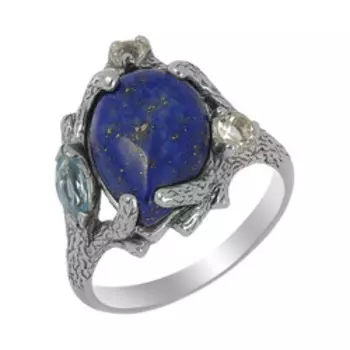 Серебряное кольцо с самоцветами