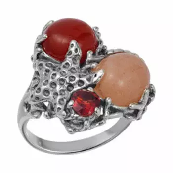 Серебряное кольцо с самоцветами