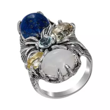 Серебряное кольцо с самоцветами