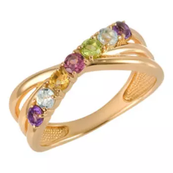 Серебряное кольцо с самоцветами