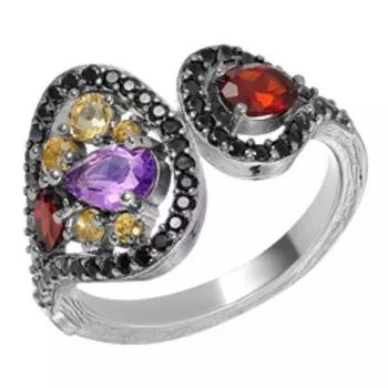 Серебряное кольцо с самоцветами