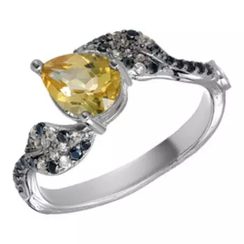 Серебряное кольцо с самоцветами