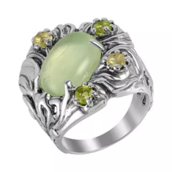 Серебряное кольцо с самоцветами