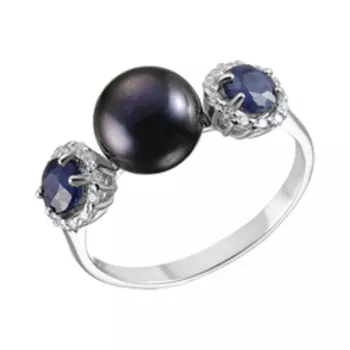 Серебряное кольцо с самоцветами