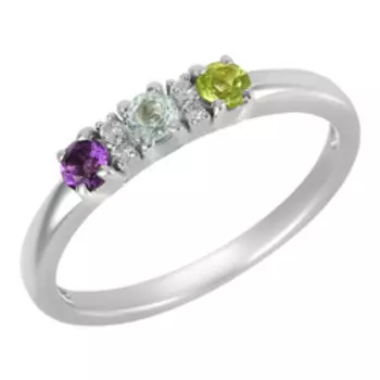 Серебряное кольцо с самоцветами