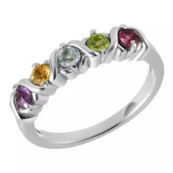 Серебряное кольцо с самоцветами