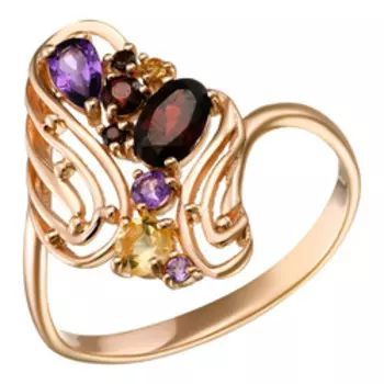 Серебряное кольцо с самоцветами