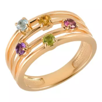 Серебряное кольцо с самоцветами