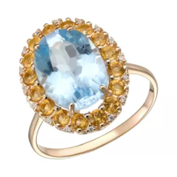 Серебряное кольцо с самоцветами