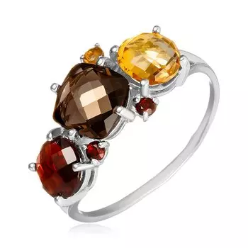 Серебряное кольцо с самоцветами