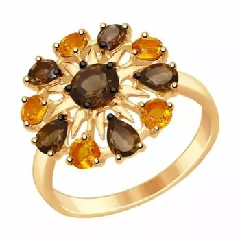 Серебряное кольцо с самоцветами