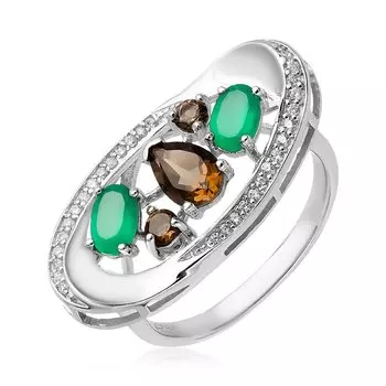 Серебряное кольцо с самоцветами