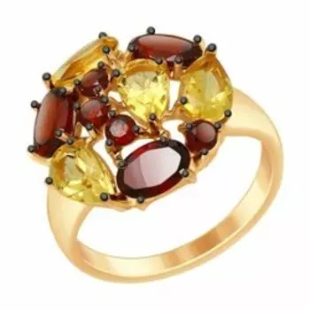 Серебряное кольцо с самоцветами