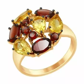 Серебряное кольцо с самоцветами