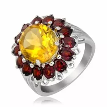 Серебряное кольцо с самоцветами