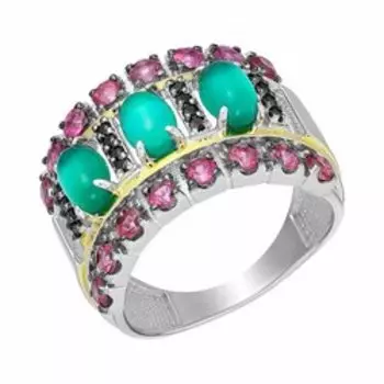 Серебряное кольцо с самоцветами