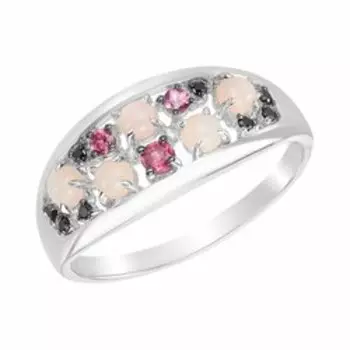 Серебряное кольцо с самоцветами