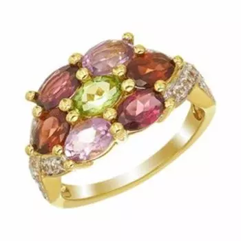 Серебряное кольцо с самоцветами