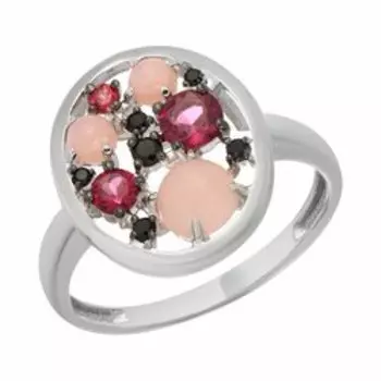 Серебряное кольцо с самоцветами