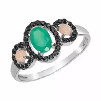 Серебряное кольцо с самоцветами