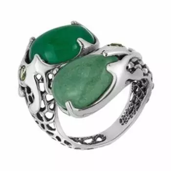 Серебряное кольцо с самоцветами