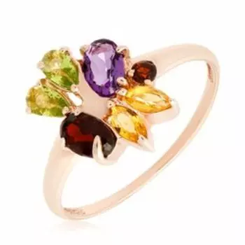 Серебряное кольцо с самоцветами