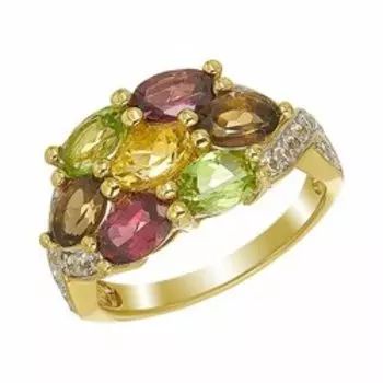 Серебряное кольцо с самоцветами