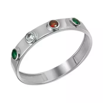 Серебряное кольцо с самоцветами "Кольцо Св.Варвары"