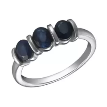 Серебряное кольцо с сапфирами