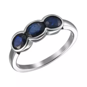 Серебряное кольцо с сапфирами