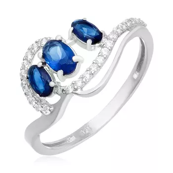 Серебряное кольцо с сапфирами