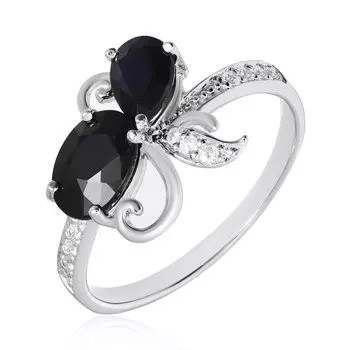 Серебряное кольцо с сапфирами