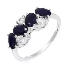 Серебряное кольцо с сапфирами