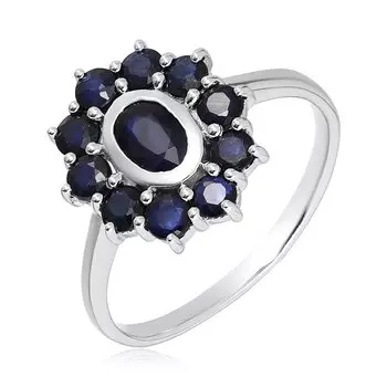 Серебряное кольцо с сапфирами