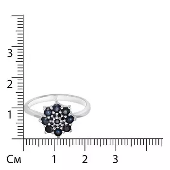 Серебряное кольцо с сапфирами