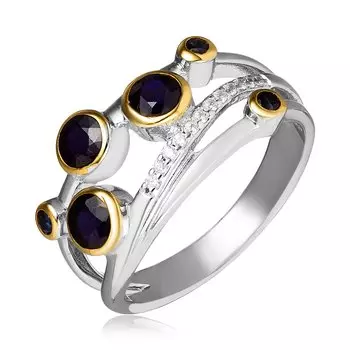 Серебряное кольцо с сапфирами