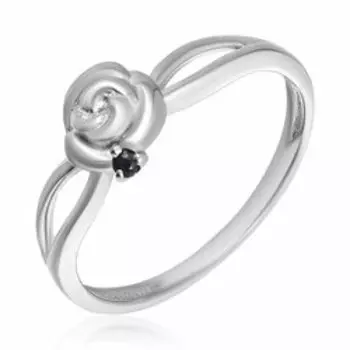 Серебряное кольцо с сапфиром "Цветок"