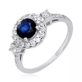 Серебряное кольцо с сапфиром