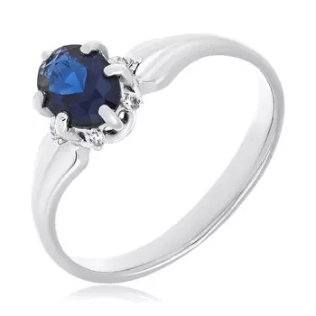 Серебряное кольцо с сапфиром