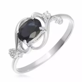 Серебряное кольцо с сапфиром