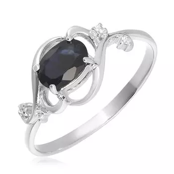 Серебряное кольцо с сапфиром