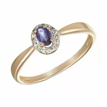 Серебряное кольцо с сапфиром и топазами