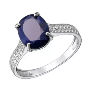 Серебряное кольцо с сапфиром и топазами