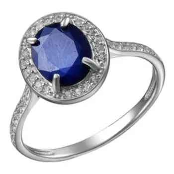 Серебряное кольцо с сапфиром и топазами