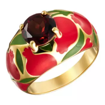 Серебряное кольцо с ситаллом и эмалью